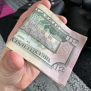 Gucci GG Monogram Money Clip 925 Sterling Silver